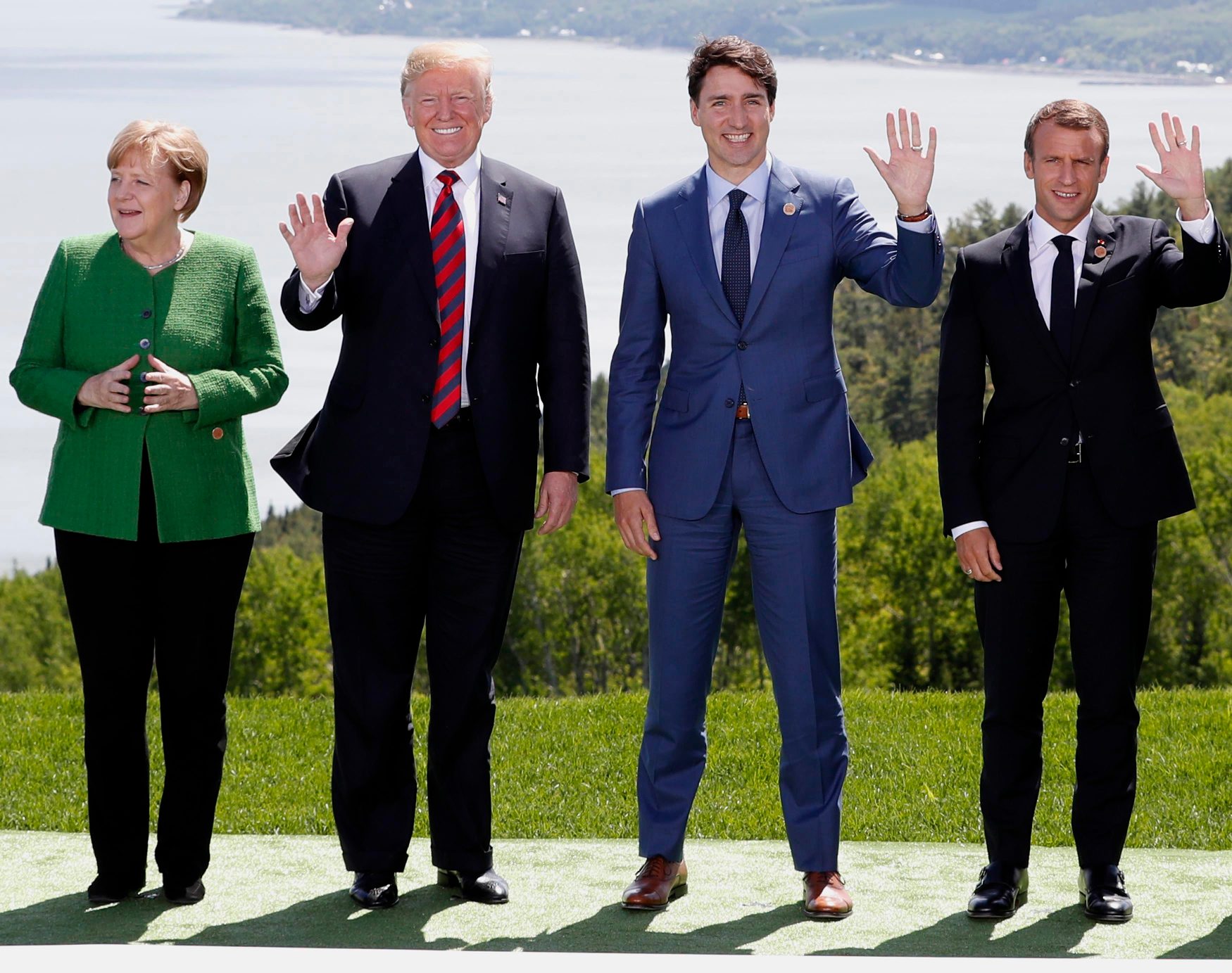 Angela Merkel, Donald Trump, Justin Trudeau i Emmanuel Macron