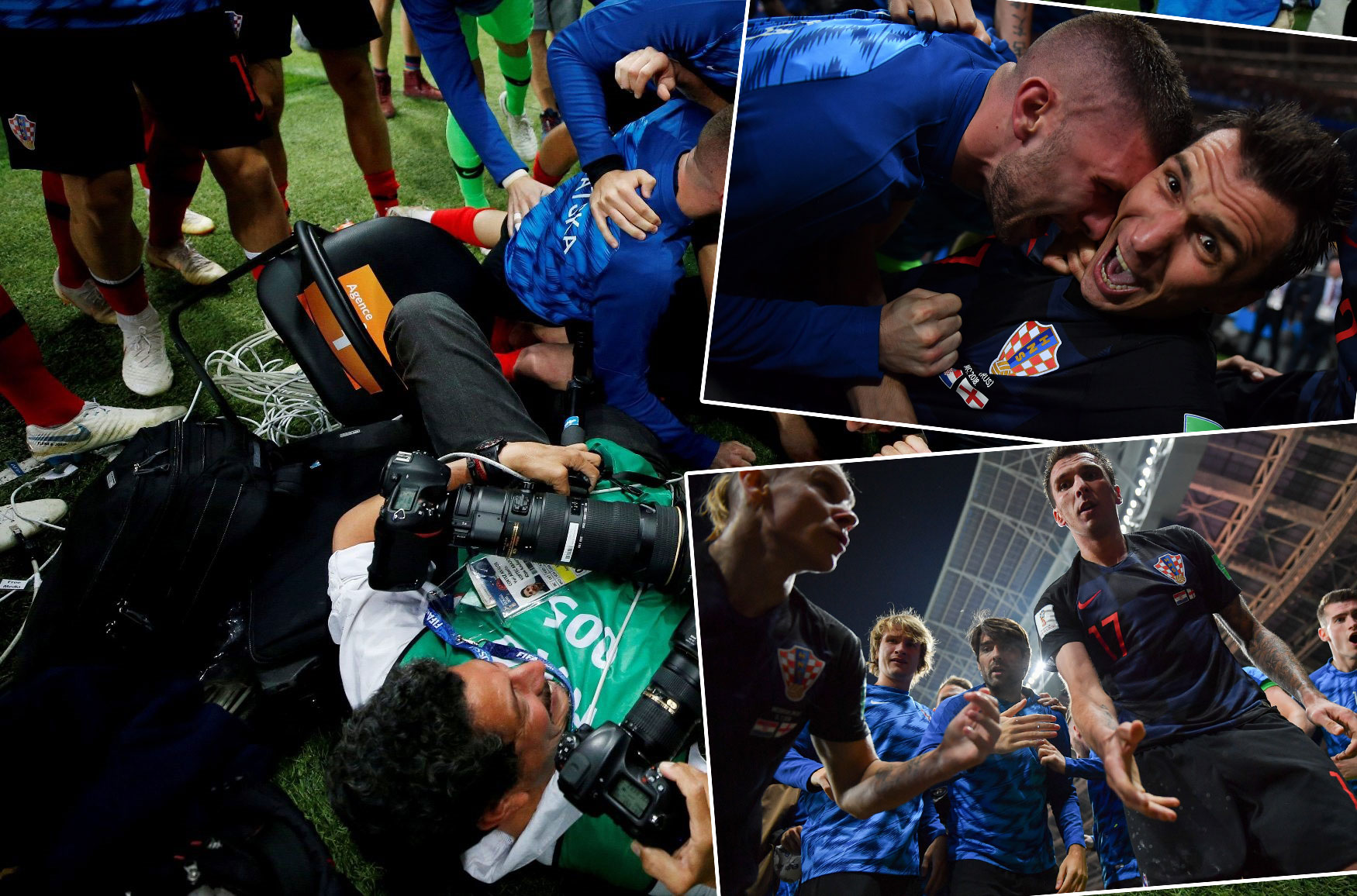 lijevo: Yuri Cortez iz objektiva Reutersova fotoreportera; desno: fotografije koje je Cortez snimio nakon rušenja na tlo