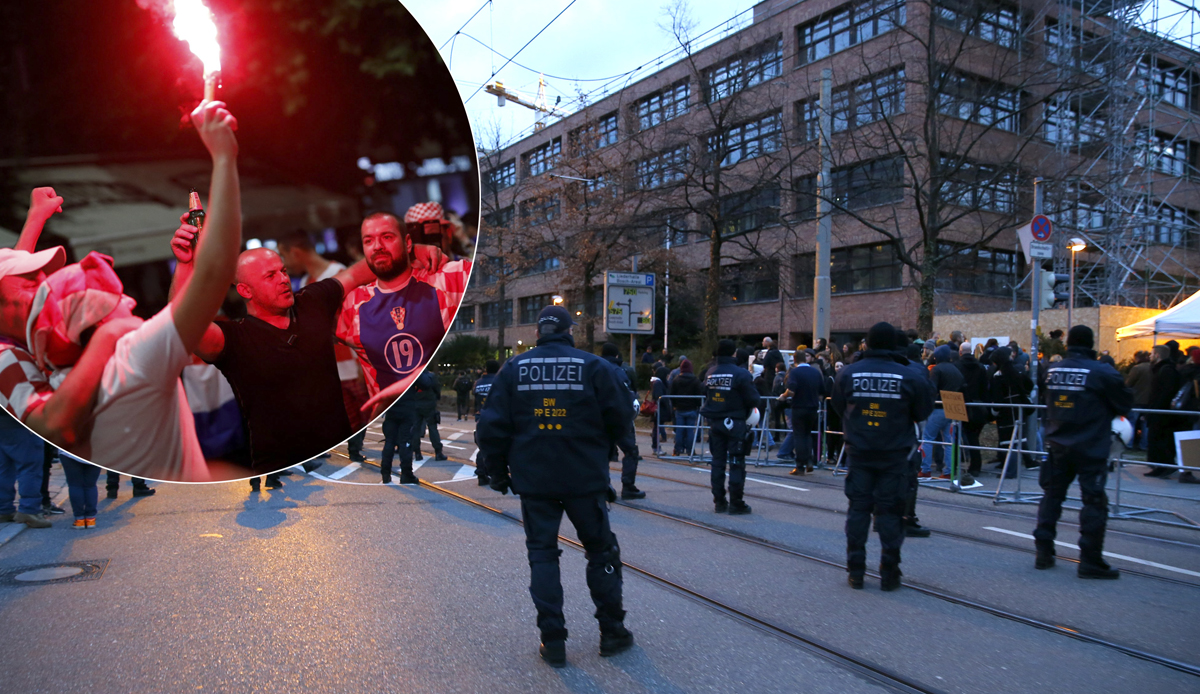 Fotografija predstavlja isključivo ilustraciju. Policija u Stuttgartu je iz arhive, a navijači su snimljeni u Hrvatskoj tijekom SP-a 2018.
