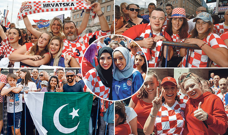 U smjeru kazaljke na satu: Petar, Ivona i Mirna Franulić (gore lijevo), Marija Grljušić s kćerkom i njihov prijatelj Vicko Kuzmanović, Marokanke Latifa Antifit i Alžirka Marwa Mezdour (u krugu), Pakistanac Ali Haidar i supruga Zehra