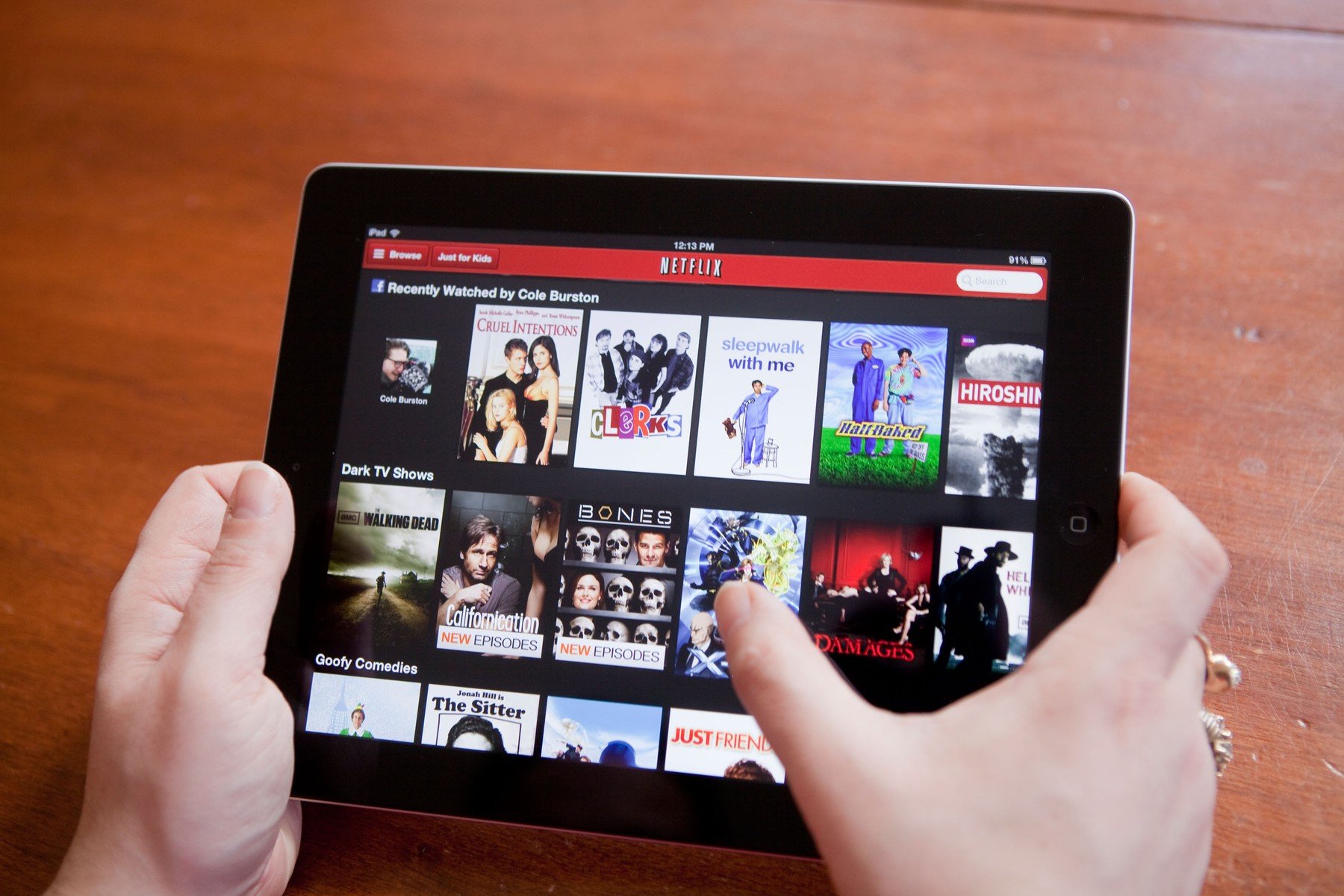 Netflix na tabletu, ilustracija