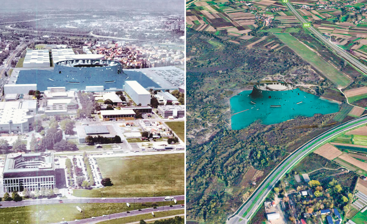 Lokacija na Kajzerici (lijevo) i lokacija kod Domovinskog mosta (desno)