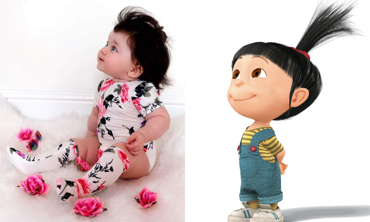 Primrose Autumn Loveridge i Agnes iz crtića 'Kako je Gru ukrao mjesec', s kojom je uspoređuju