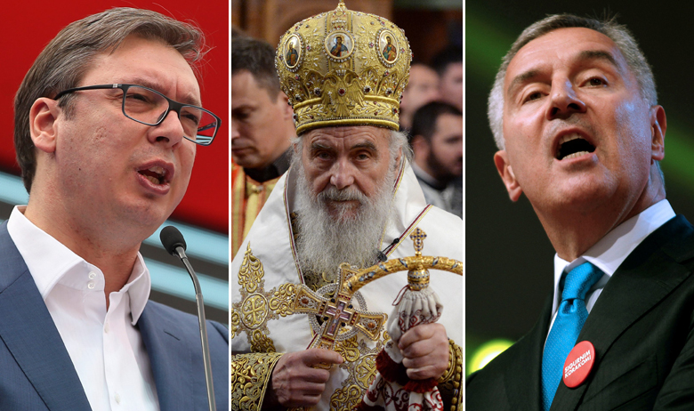 Aleksandar Vučić, patrijarh Irinej, Milo Đukanović