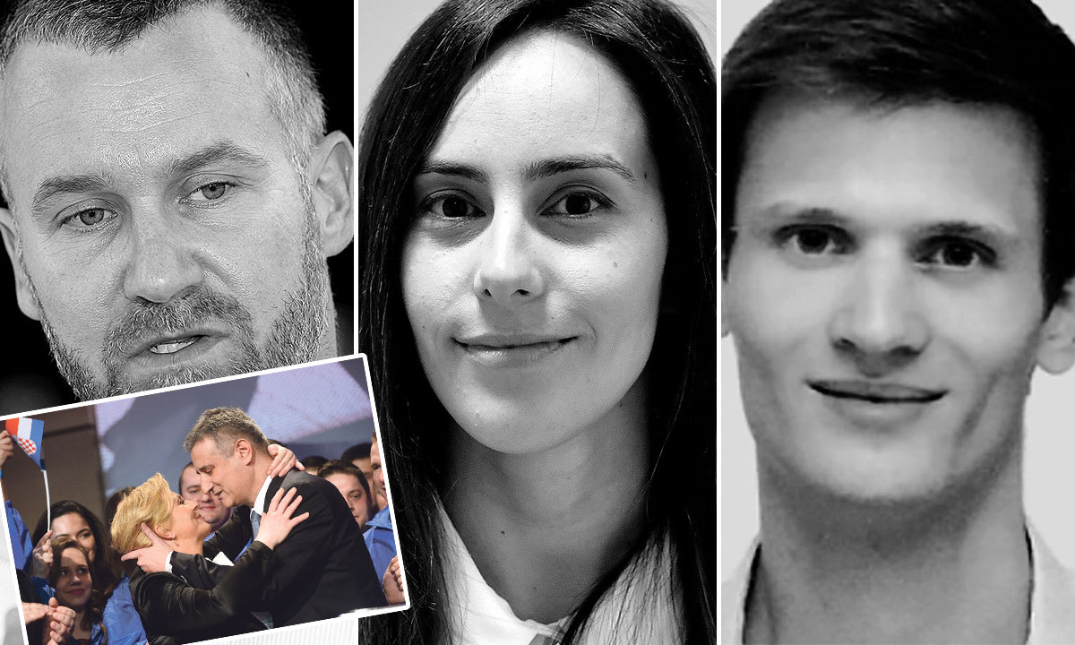 s lijeva na desno: Kristijan Gržetić (bivši glasnogovornik RTL-a), Sanda Mamić (nećakinja Zdravka Mamića), Matej Zadro (bivši PR stručnjak u GNK Dinamo) - osumnjičeni su radili na kampanjama Kolinde Grabar-Kitarović i HDZ-ovoj kampanji za parlamentarne izbore 2015.