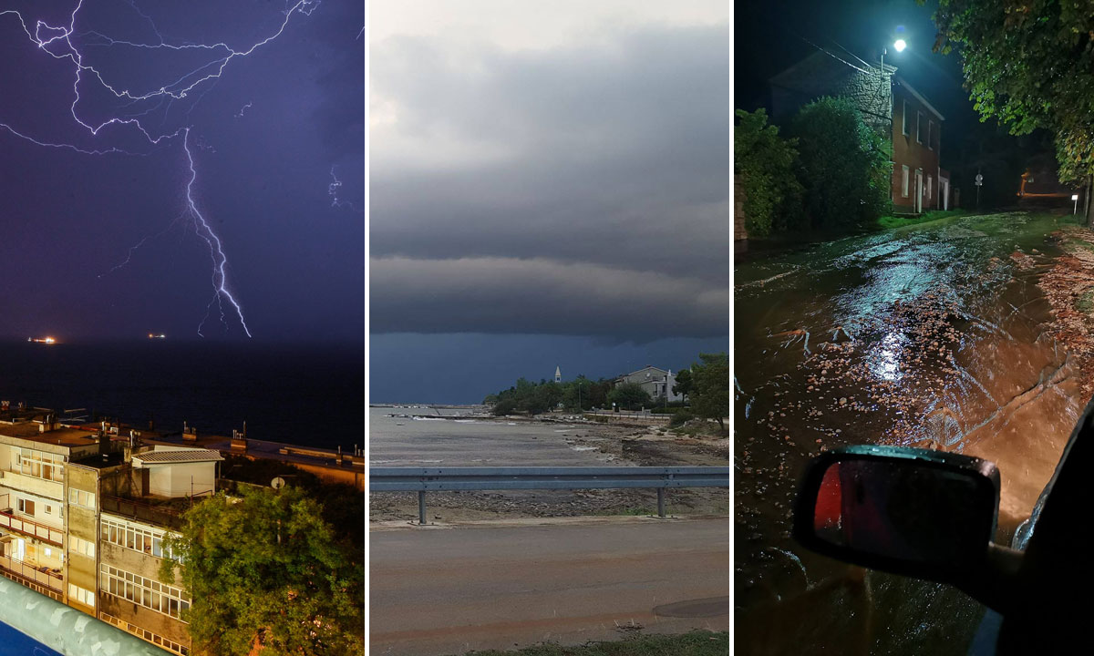 lijevo: Rijeka; u sredini: Lovrečica pored Umaga; desno: Višnjan