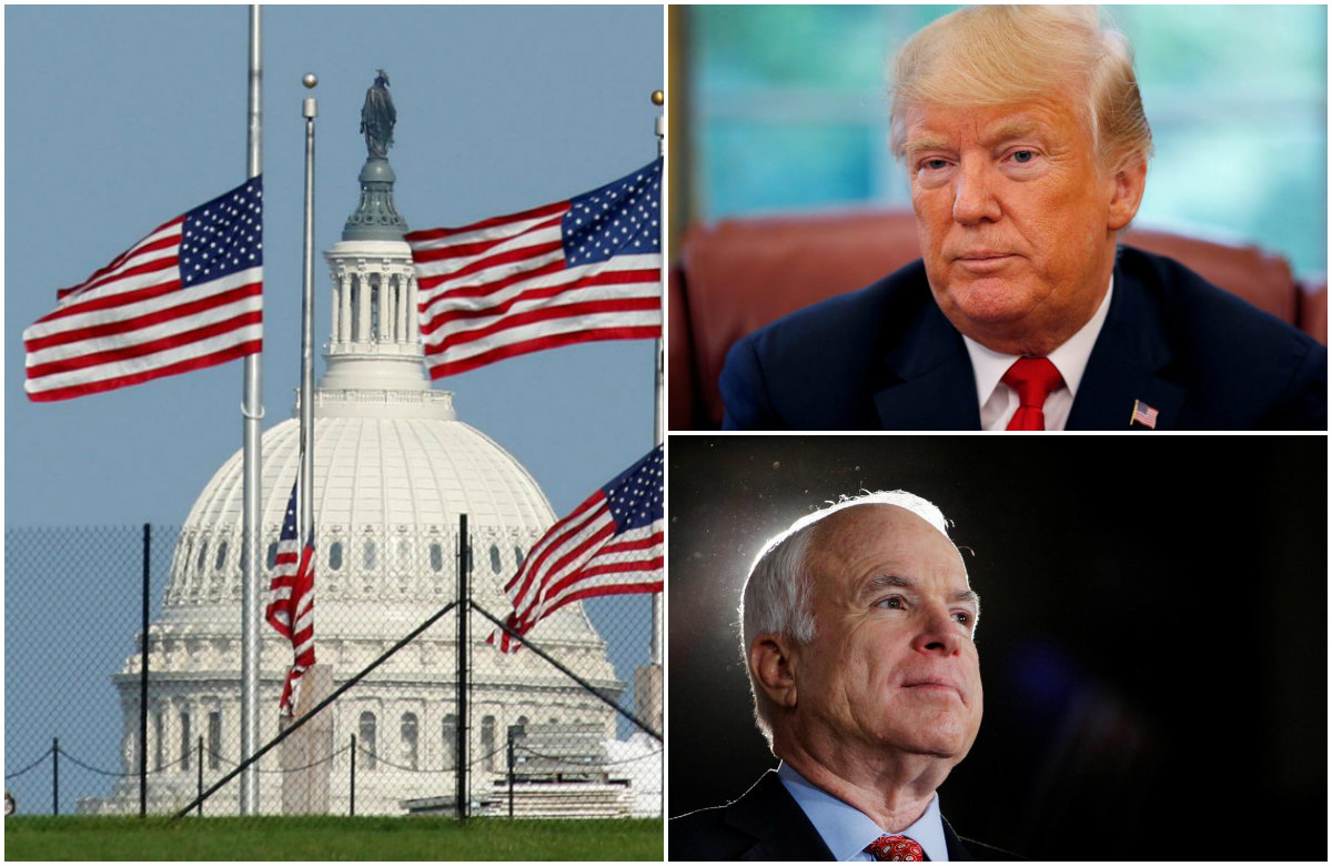 Zastave na Bijeloj kući na pola koplja nakon smrti senatora Johna McCaina