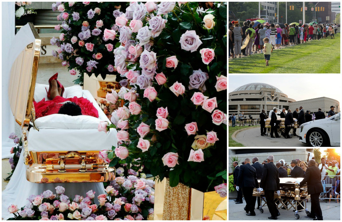 Odavanje počasti umrloj pjevačici Arethi Franklin u njezinom rodnom Detroitu, dva dana prije sprovoda. 