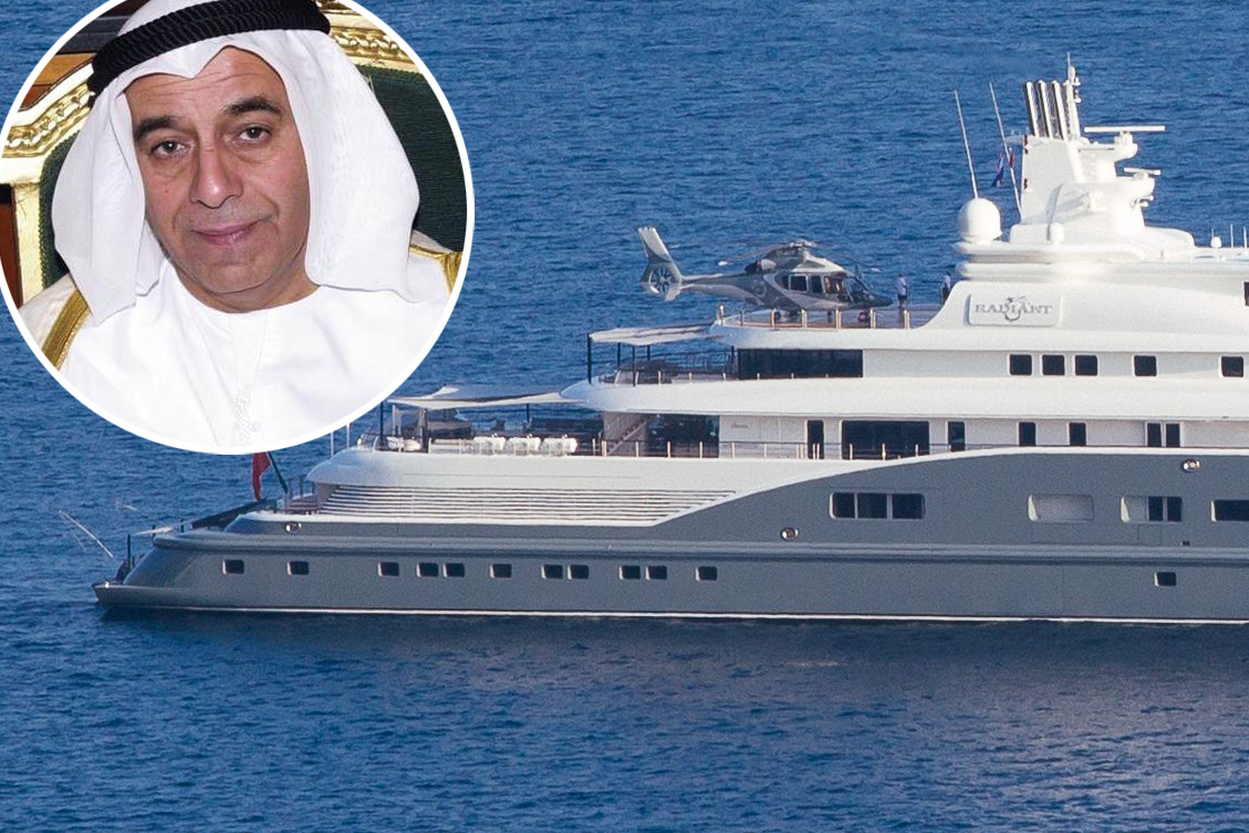 Abdull Al Futtaim (u krugu) i superjahta Radiant