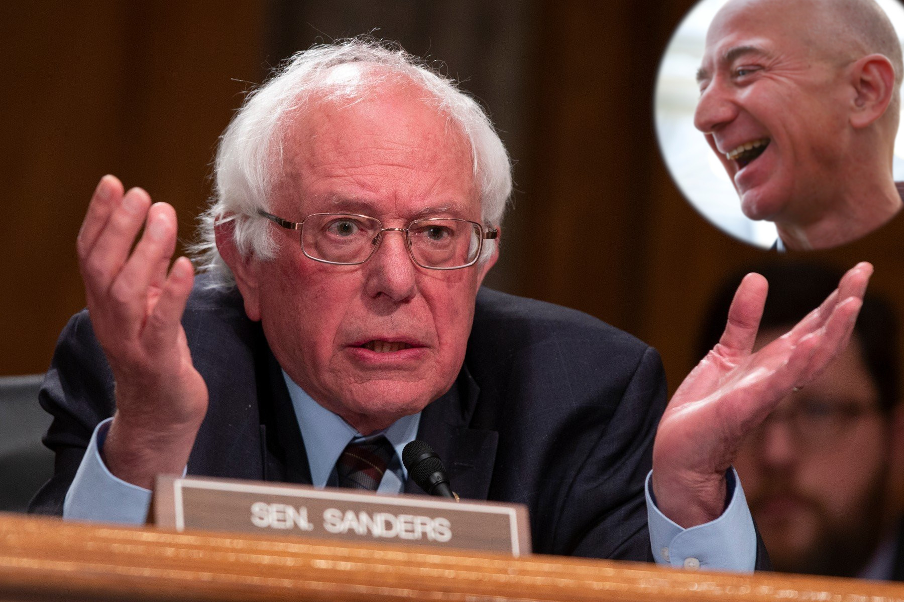 Bernie Sanders i Jeff Bezos