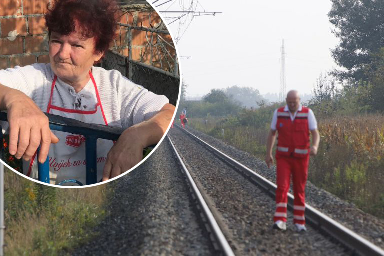 Kad se mislilo da je vlak naletio na staricu, hitne službe su je tražile oko pruge 
