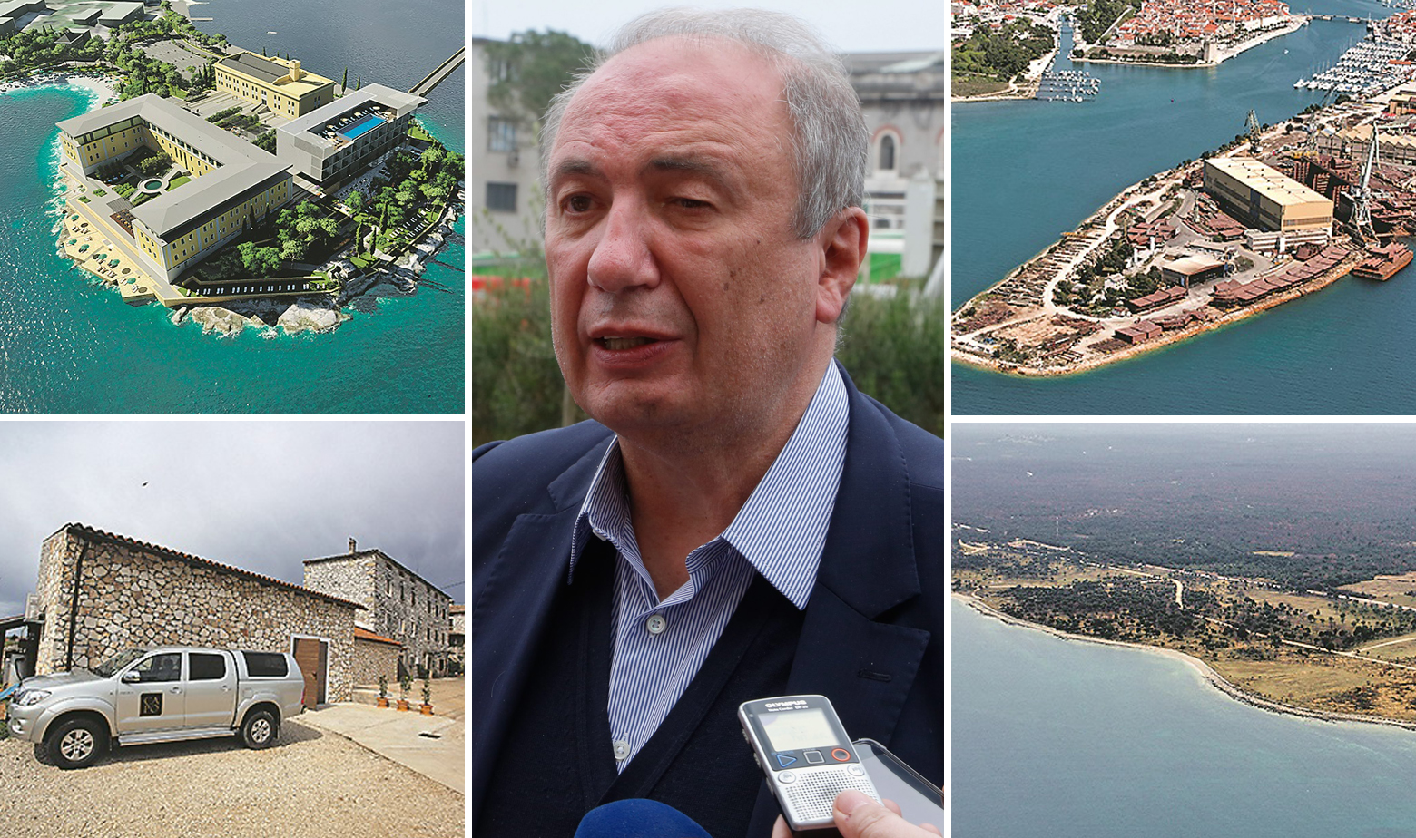 Danko Končar i slike projekta Svete Katarine, Vinarije Capo, Brodotrogira i zemljište u Barbarigi