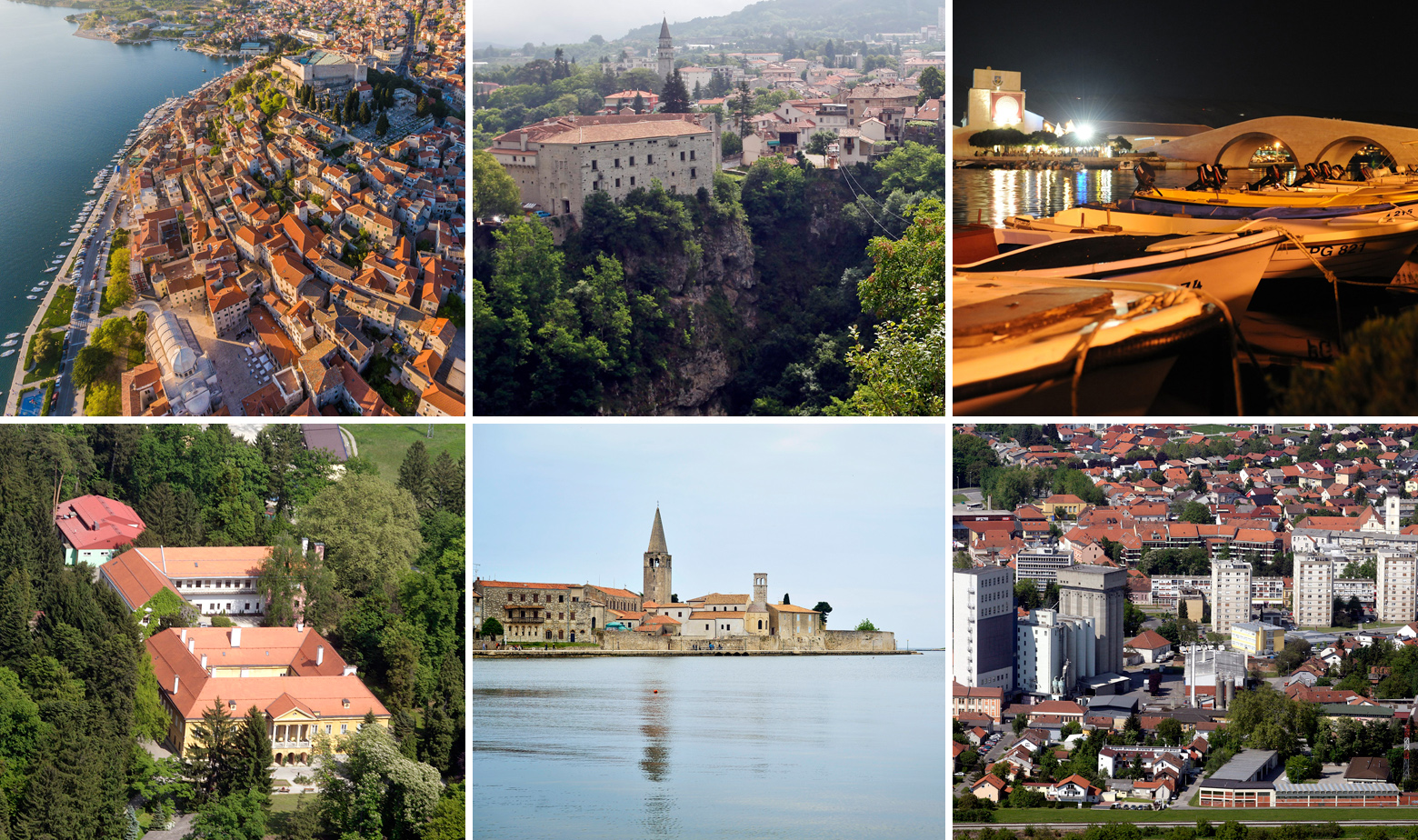 Gore: Šibenik, Pazin i Pag; Dolje: Novi Marof, Poreč i Čakovec