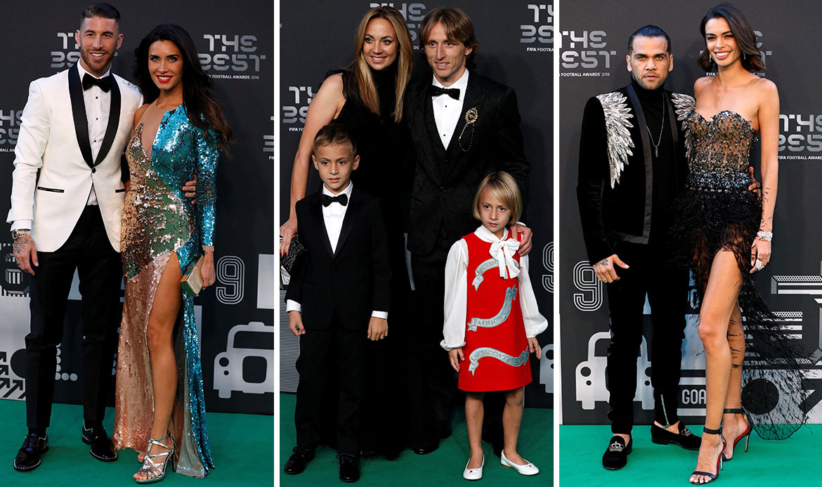 Sergio Ramos i supruga Pilar Rubio; Luka Modrić sa suprugom Vanjom, sinom Ivanom i kćeri Emom; Dani Alves i djevojka Joana Sanz