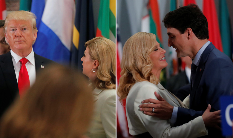 Predsjednica Kolinda Grabar-Kitarović s predsjednikom SAD-a Donaldom Trumpom i kanadskim premijerom Justinom Trudeauom
