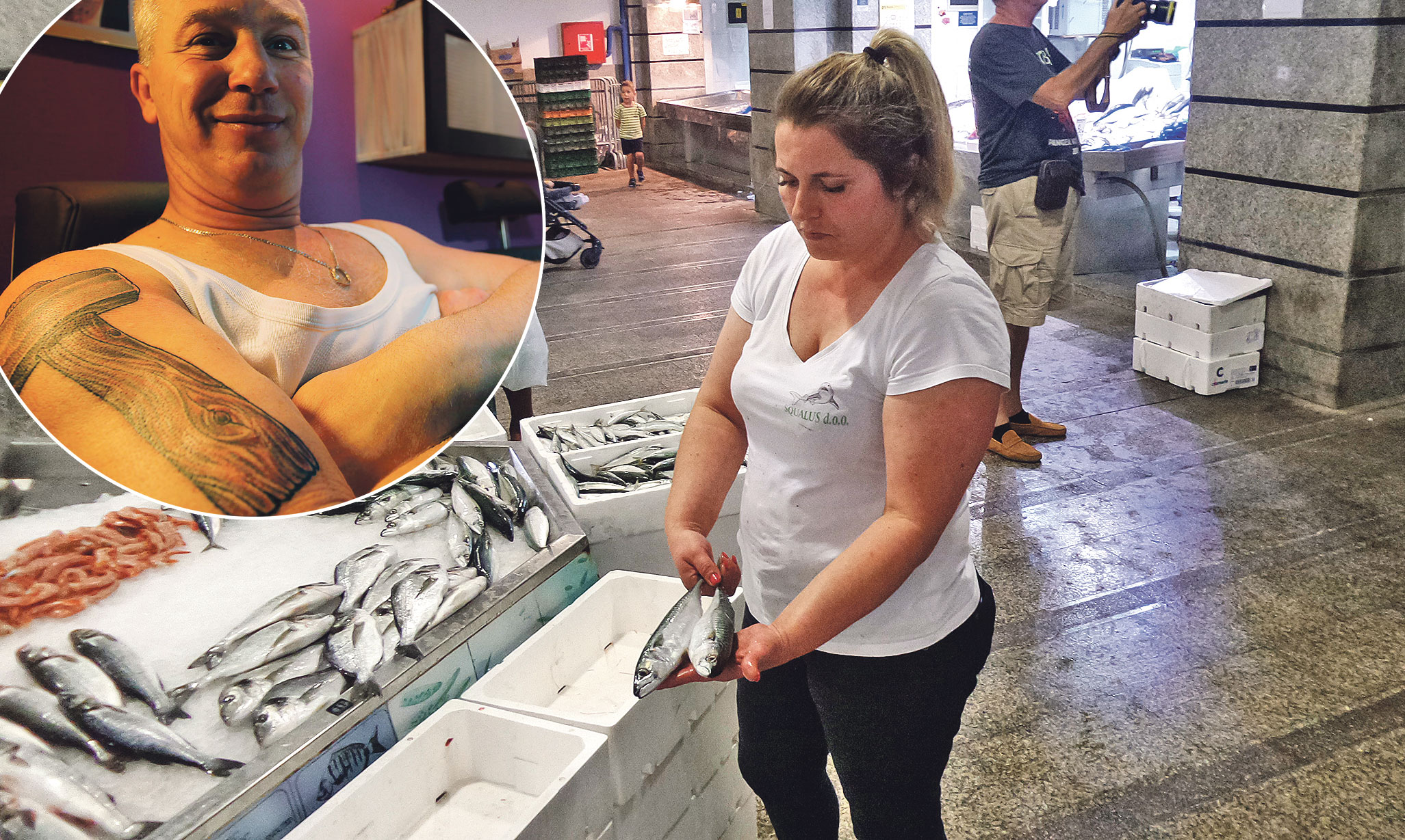 u krugu: Đole Macola, desno: Emina Z.