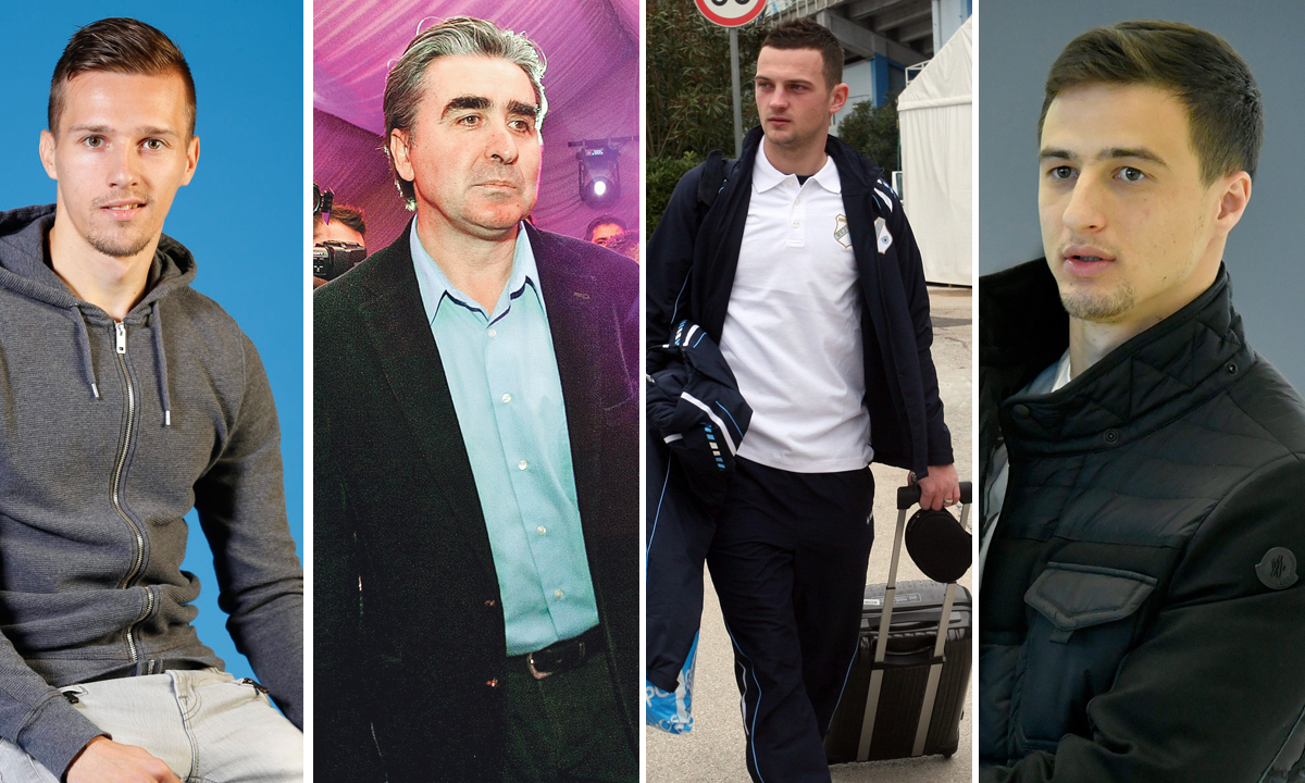 S lijeva na desno: Mislav Oršić, nogometaš Dinama; Tihomir Markić, urolog i suprug Željke Markić; Ivan Tomečak, nogometaš u belgijskom Clubu Brugge; Matej Mitrović, nogometaš u belgijskom klubu Brugge