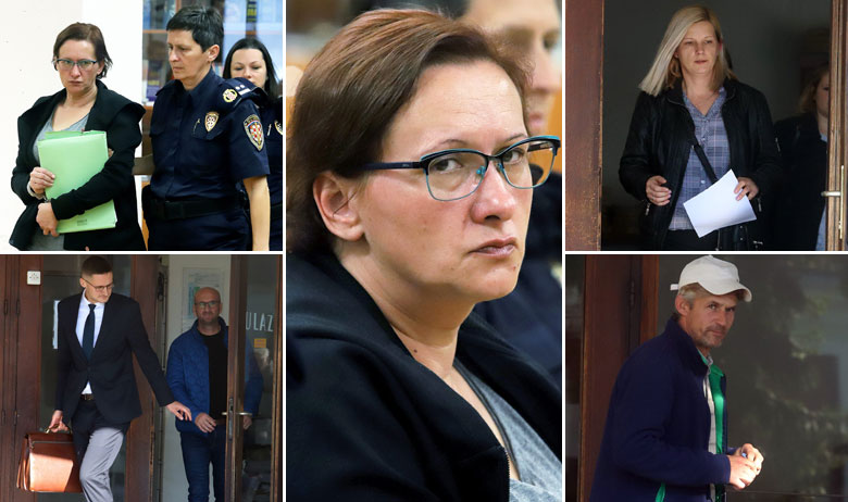 Lijevo gore: Smiljana Srnec; lijevo dolje: Krešimir Golubić, odvjetnik Smiljane Srnec; desno gore: Josipa Vugrinec, svjedokinja; desno dolje: Romeo Kanižaj, svjedok