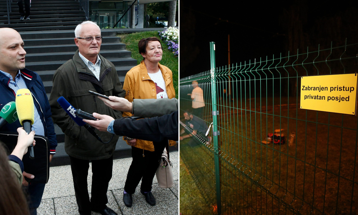Obitelj Maršanić i ograda na mjestu gdje tramvajska pruga prolazi njihovim posjedom