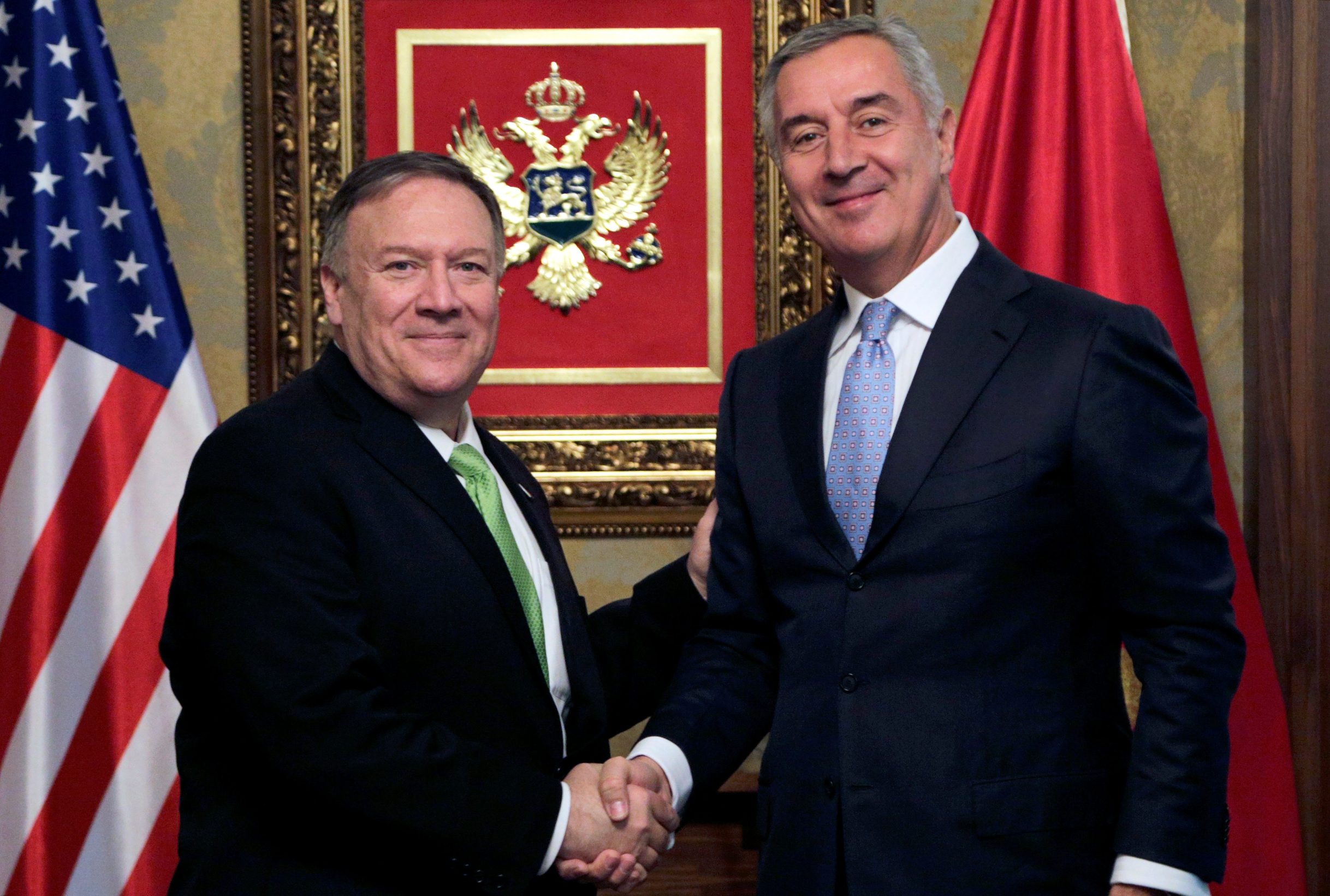 Američki državni tajnik Mike Pompeo i predsjednik Crne Gore Milo Đukanović.