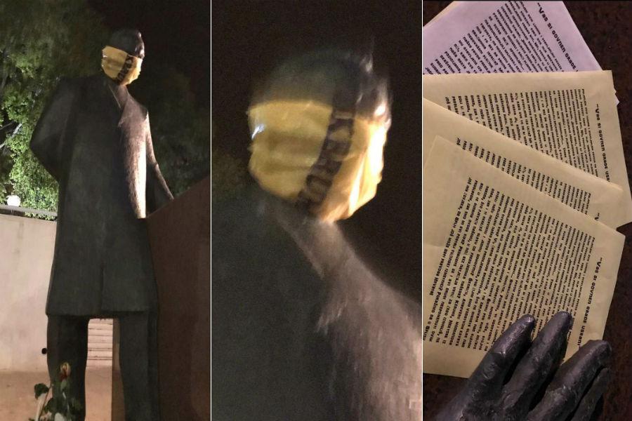 Tuđman na splitskoj rivi s povezom preko glave