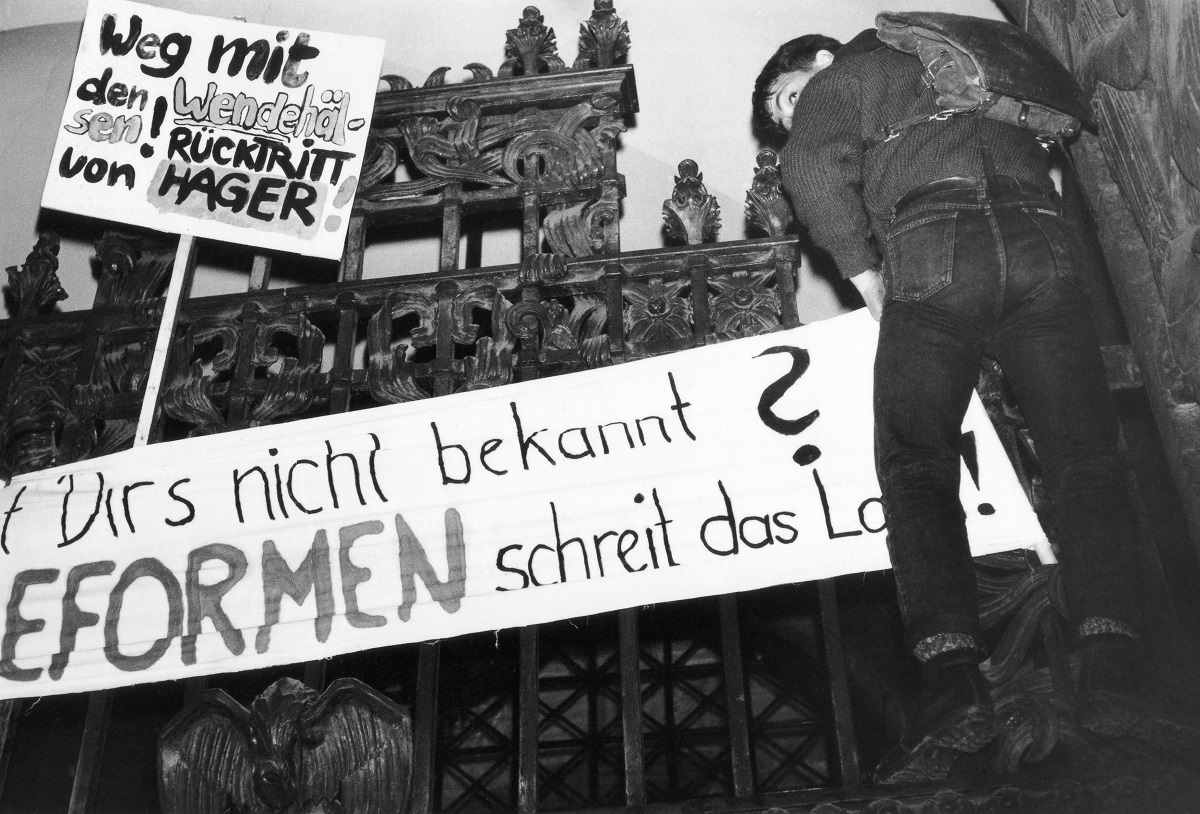 Ilustracija, prosvjed u Leipzigu 9. listopada 1989.