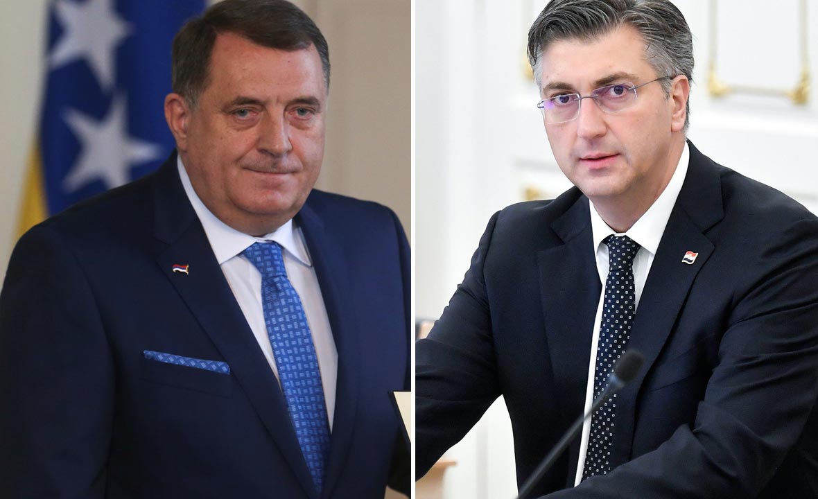 Milorad Dodik (lijevo) i Andrej Plenković (desno)