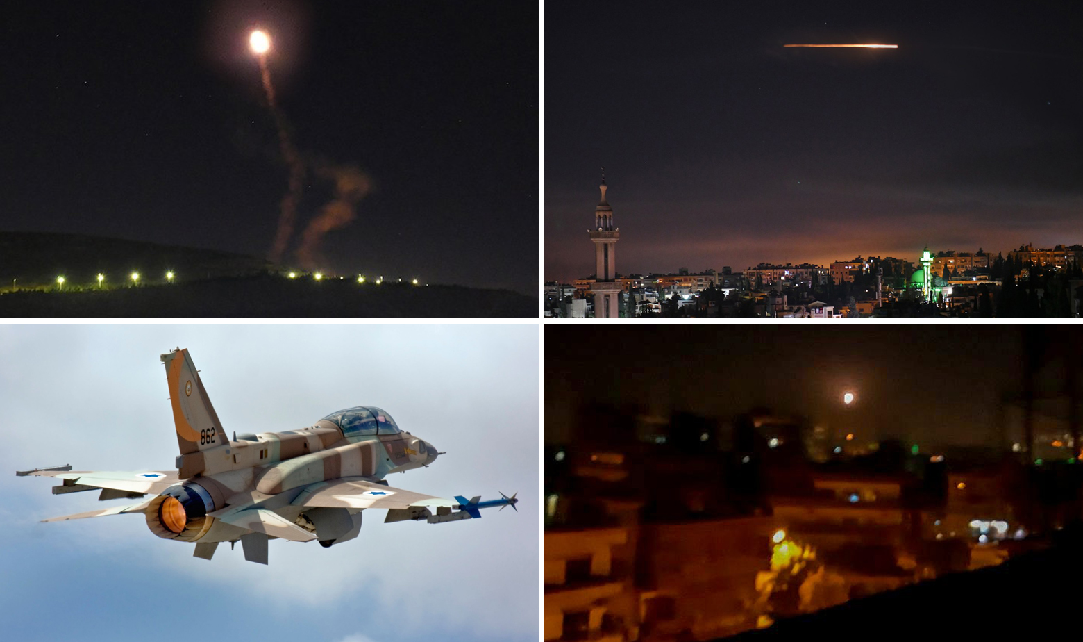 Projektili iznad Sirije i ilustracija izraelskog F-16 aviona