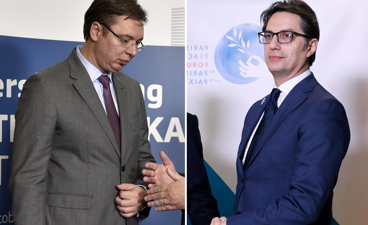 Aleksandar Vučić (lijevo) i Stevo Pendarovski (desno)