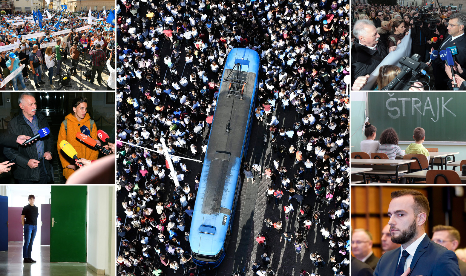 Ilustracija štrajka i prosvjeda sindikata