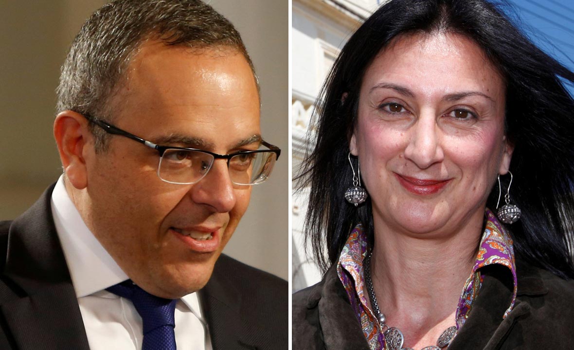 Keith Schembri (lijevo) i Daphne Caruana Galizija (desno)