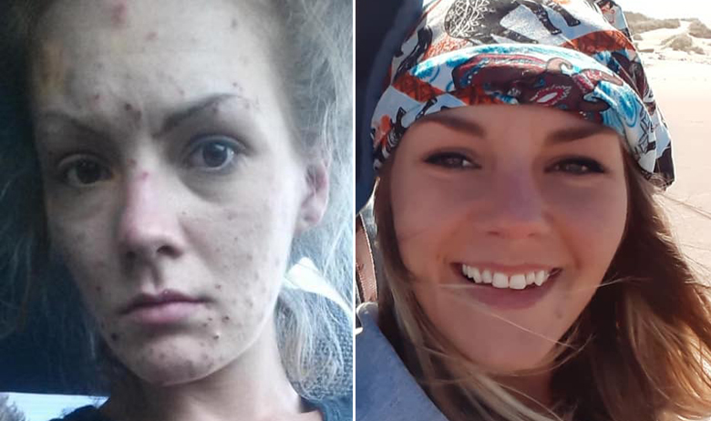 Jamee Valet snimljena 2017. godine i fotografija iz rujna 2019. godine