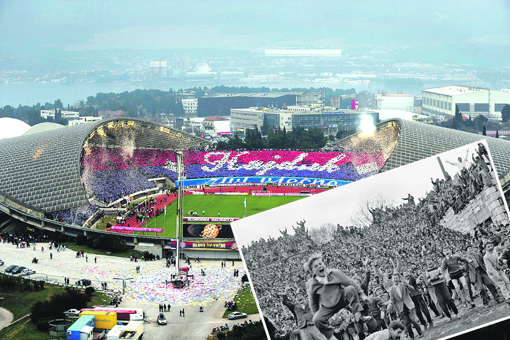 Arhivska fotografija iz utakmice Hajduka i Crvene zvezde 1950., veča fotogrfija - Poljud