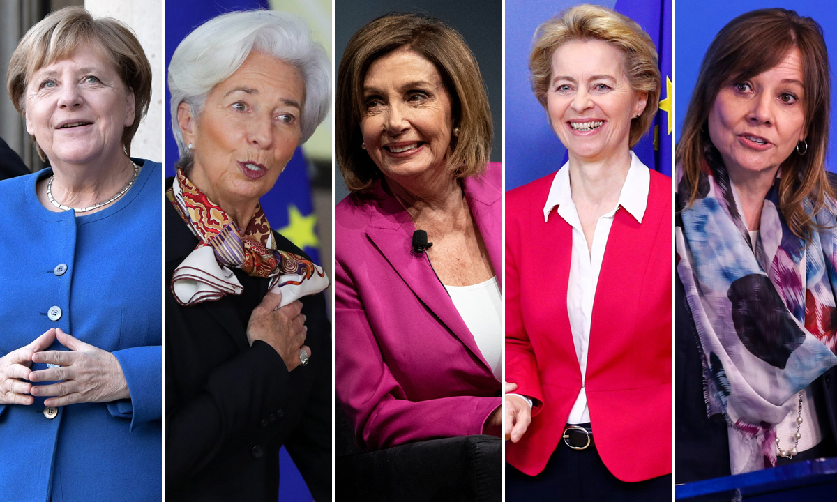 Angela Merkel, Christine Lagarde, Nancy Pelosi, Ursula Von Der Leyen i Mary Barra