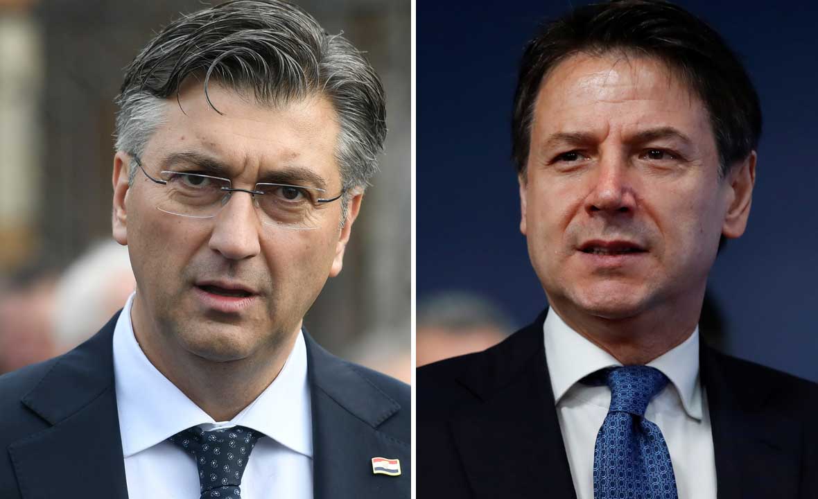 Andrej Plenković (lijevo) i Giuseppe Conte (desno)