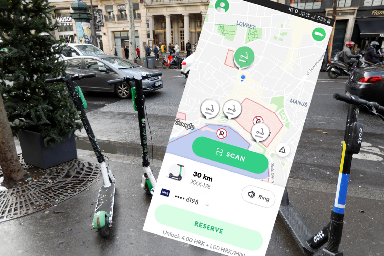 Bolt, sučelje aplikacije za e-romobile