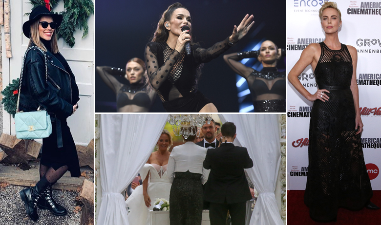 Franka Batelić; Severina (sredina gore); vjenčanje Maje Šuput i Nenada Tatarinova (sredina dolje); Charlize Theron