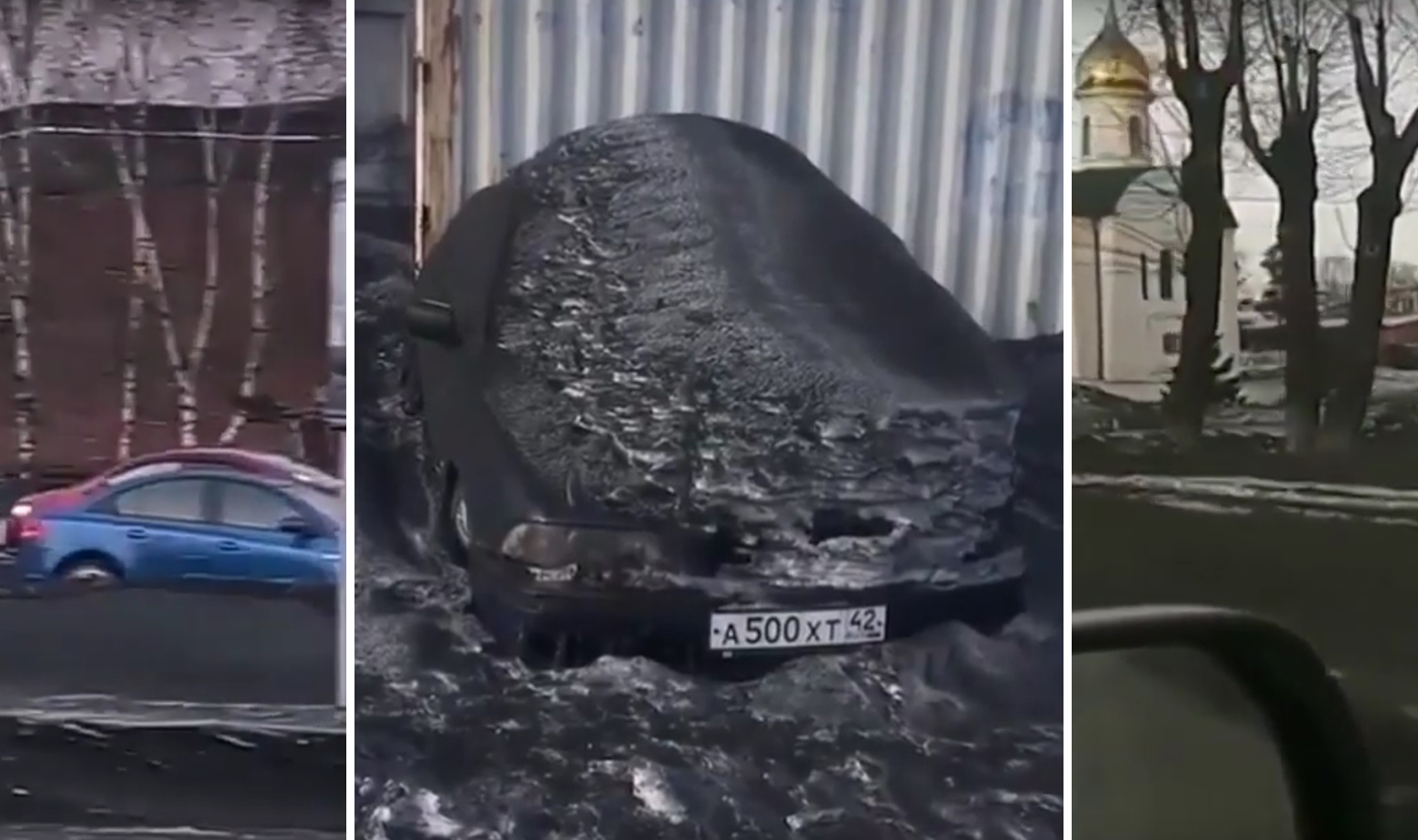 Crni snijeg u regiji Kemerovo u Sibiru