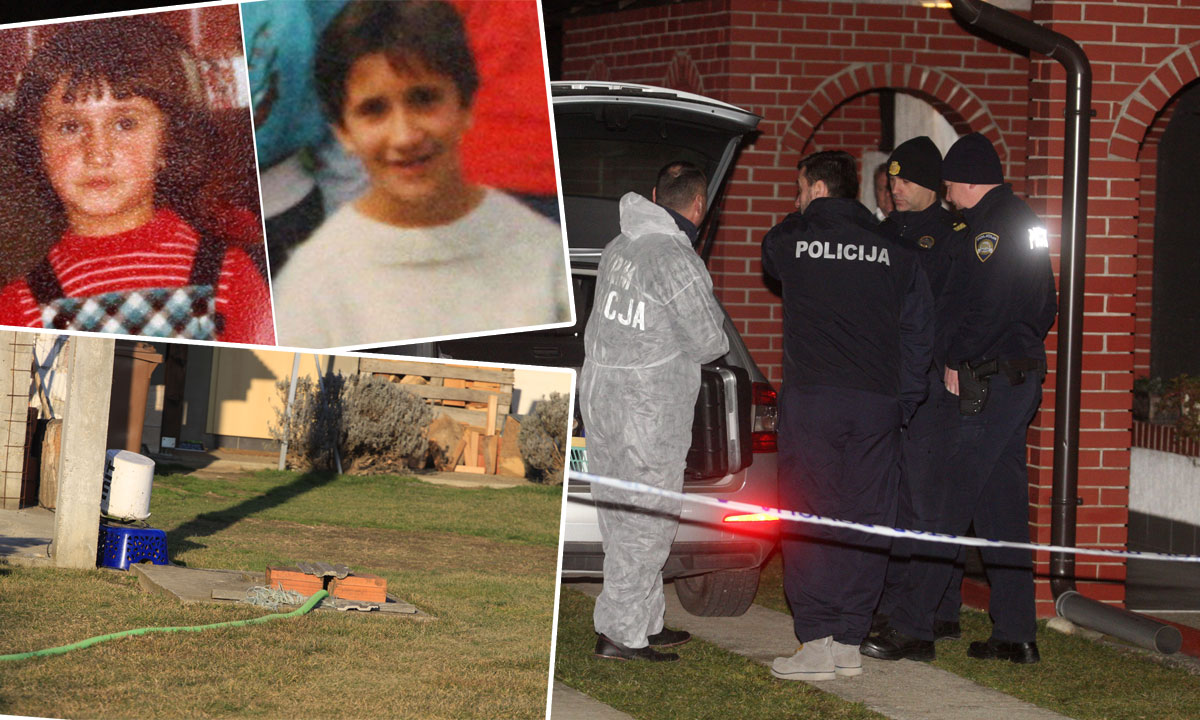 Smiljana Srnec Dominić i Jasmina Dominić (gore lijevo), septička jama u dvorištu obitelji Dominić (dolje lijevo), pretres kuće obitelji Dominić nakon dojave o pronalasku leša (glavna fotografija)