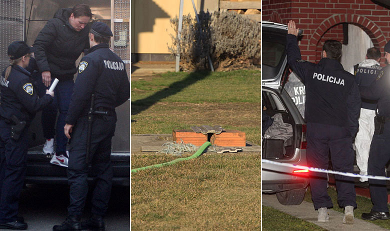 Smiljanu Srnec dovode na sud (lijevo), septička jama u dvorištu obitelji Dominić (u sredini), pretres kuće obitelji Dominić nakon dojave o pronalasku leša