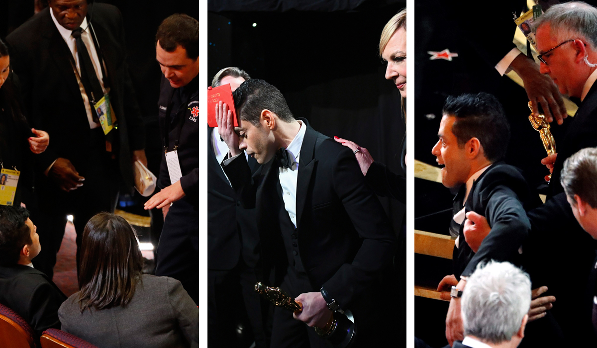 Rami Malek na dodjeli Oscara pao s pozornice u prvi red gledališta