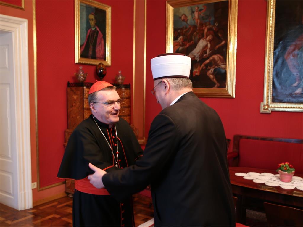 Kardinal Josip Bozanić i muftija Aziz ef. Hasanović