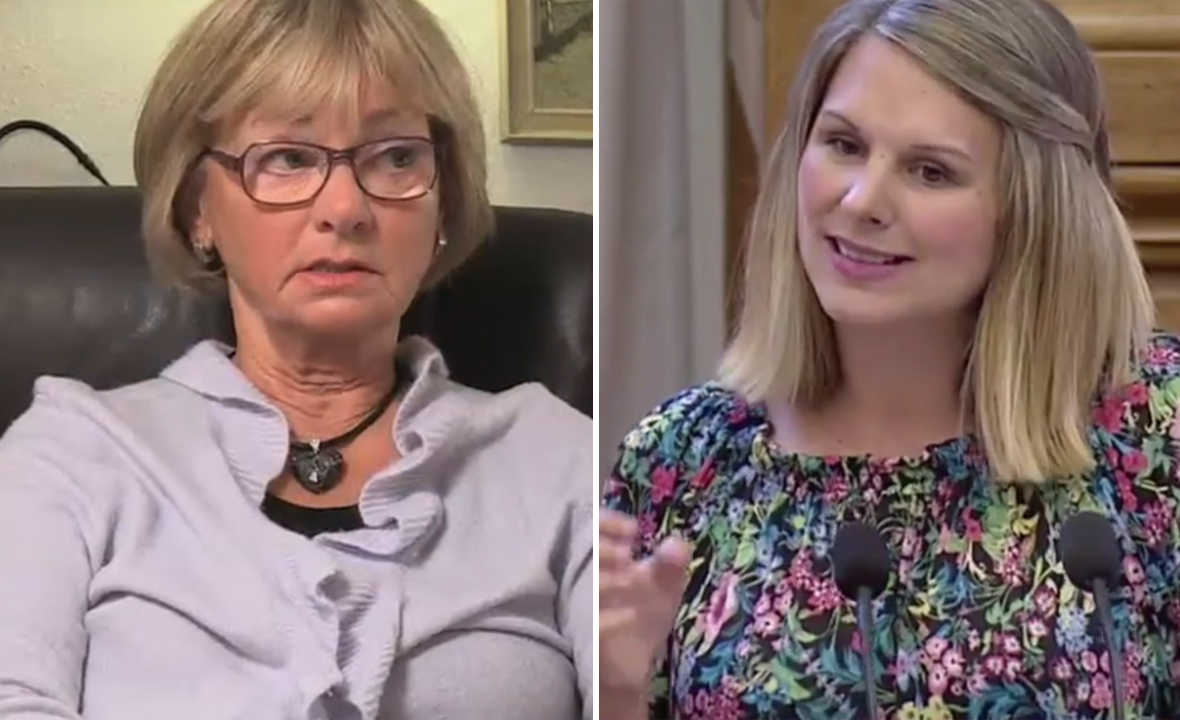 Pia Kjaersgaard (lijevo) i Mette Abildgaar (desno)