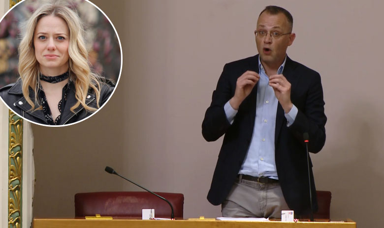 Zlatko Hasanbegović; u krugu: Jelena Veljača