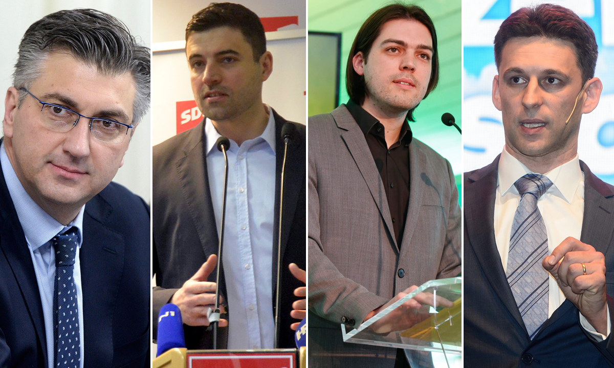 Andrej Plenković, Davor Bernardić, Ivan Vilibor Sinčić i Božo Petrov