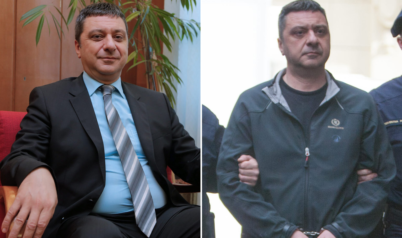 Gianni Rossanda - lijevo u fotleji, desno s lisicama na rukama