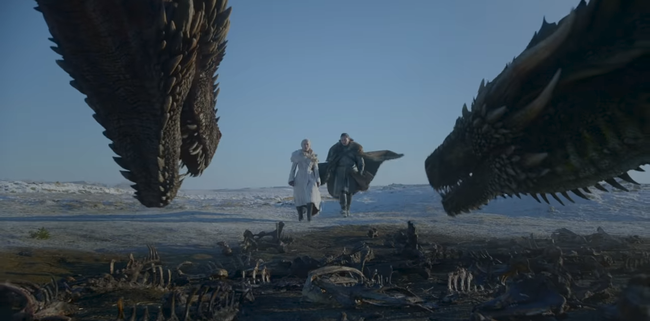 Daenerys Targaryen i Jon Snow prilaze zmajevima Viserionu i Rhaegalu