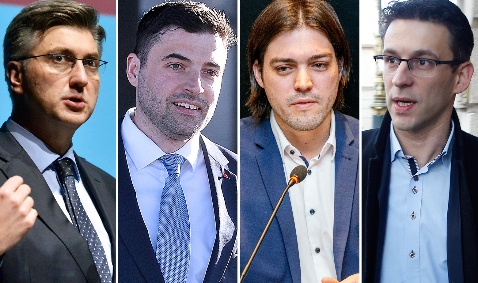Andrej Plenković, Davor Bernardić, Ivan Vilibor Sinčić i Božo Petrov
