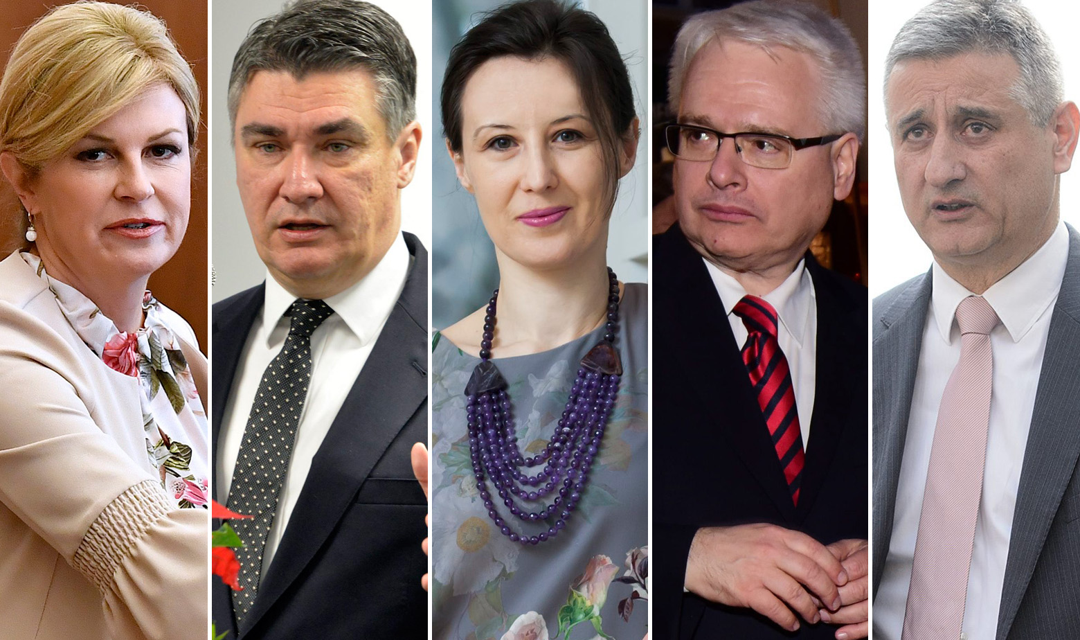 Kolinda Grabar Kitarović, Zoran Milanović, Dalija Orešković, Ivo Josipović, Tomislav Karamarko 