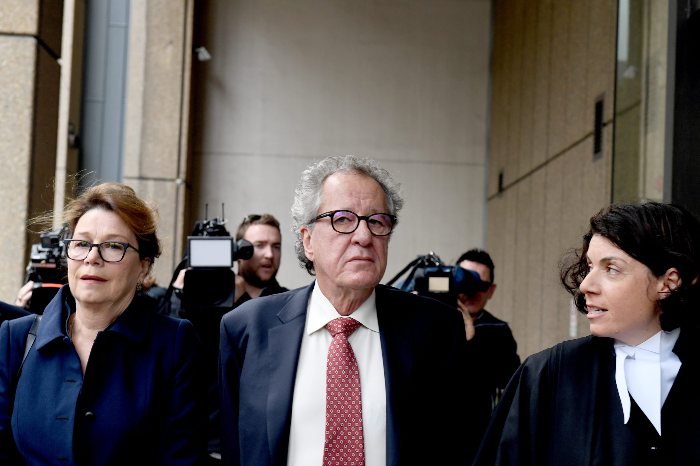 Geoffrey Rush na sudu u Sydneyju 11. 4. 2019.